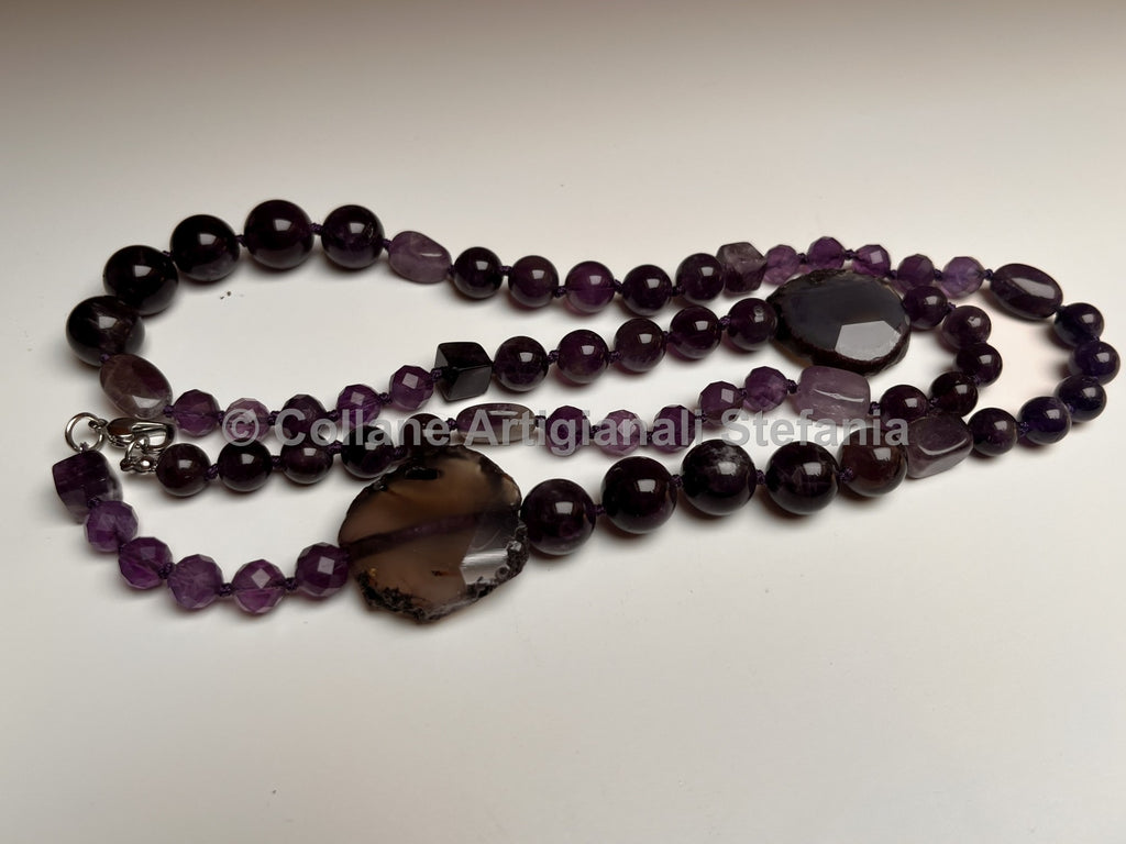 Collana con pietre dure di Ametista di alta qualità
