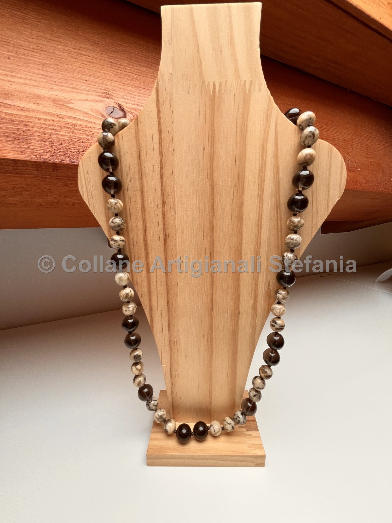 Collana con pietre dure di Zebradorite e Ossidiana