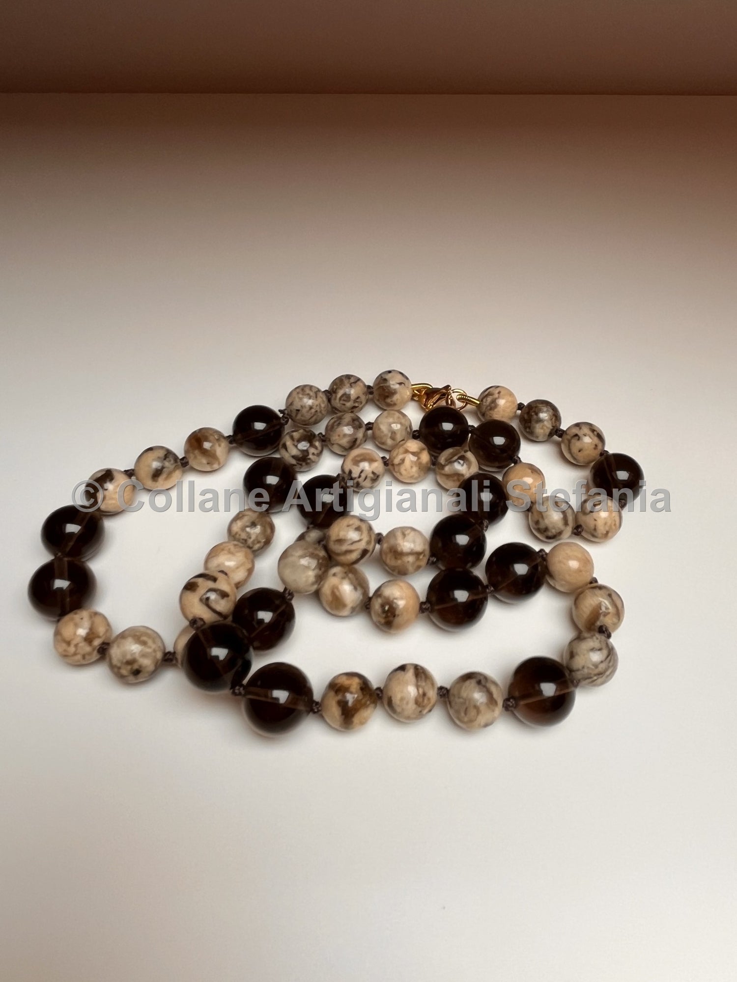 Collana con pietre dure di Zebradorite e Ossidiana