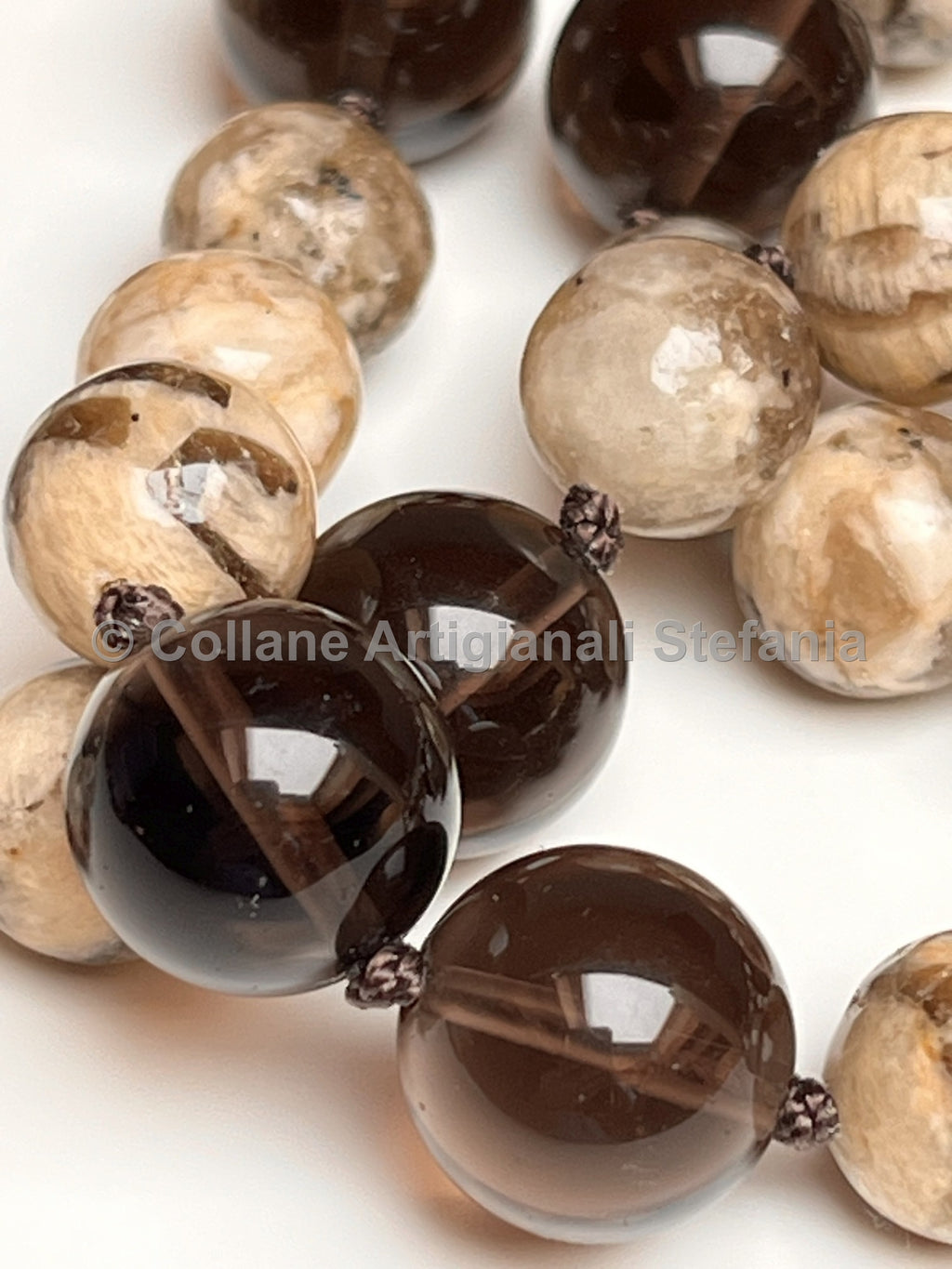 Collana con pietre dure di Zebradorite e Ossidiana
