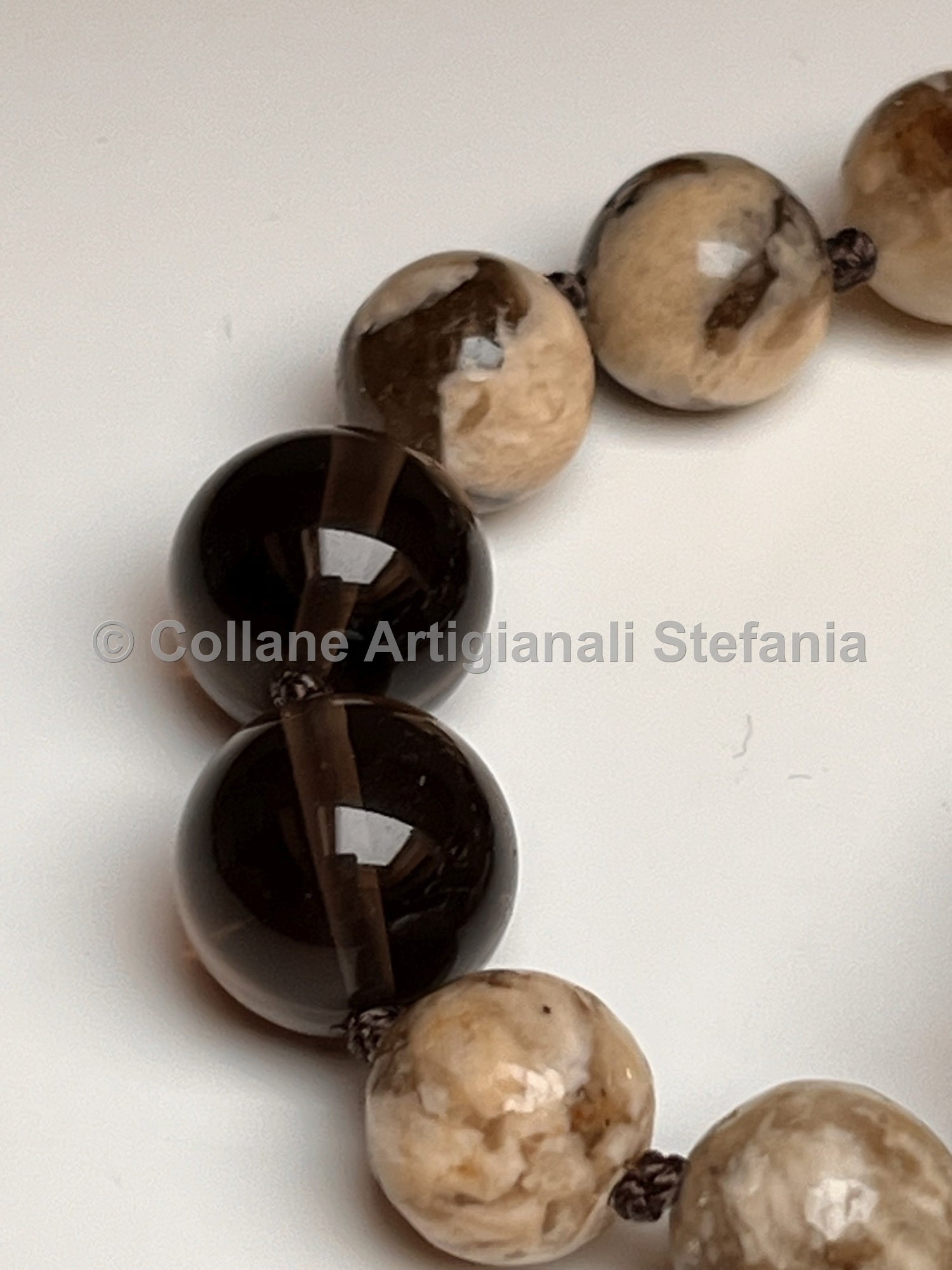 Collana con pietre dure di Zebradorite e Ossidiana
