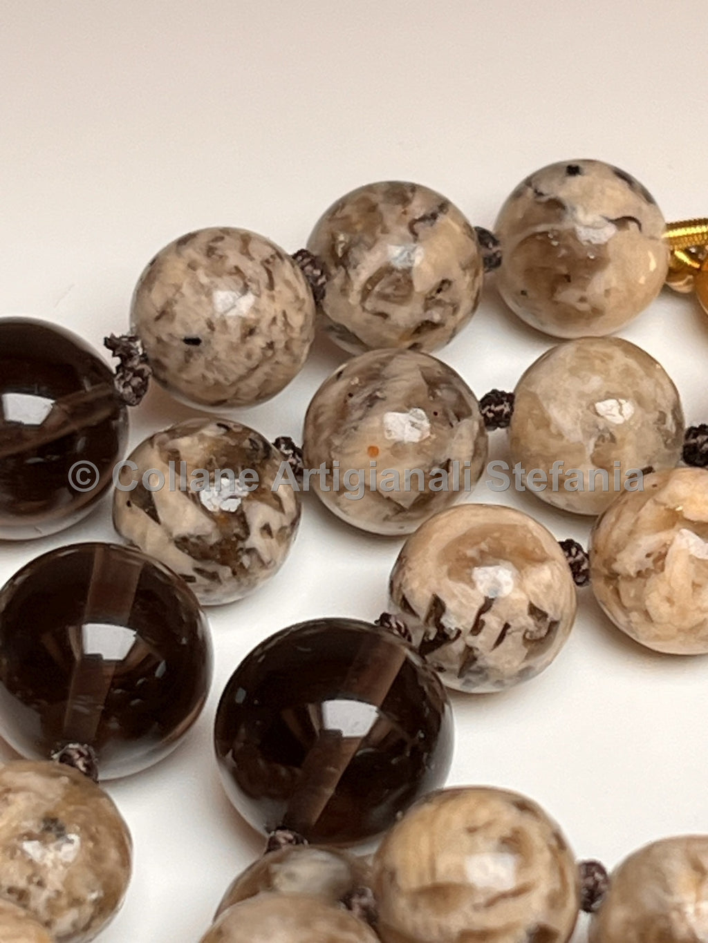Collana con pietre dure di Zebradorite e Ossidiana