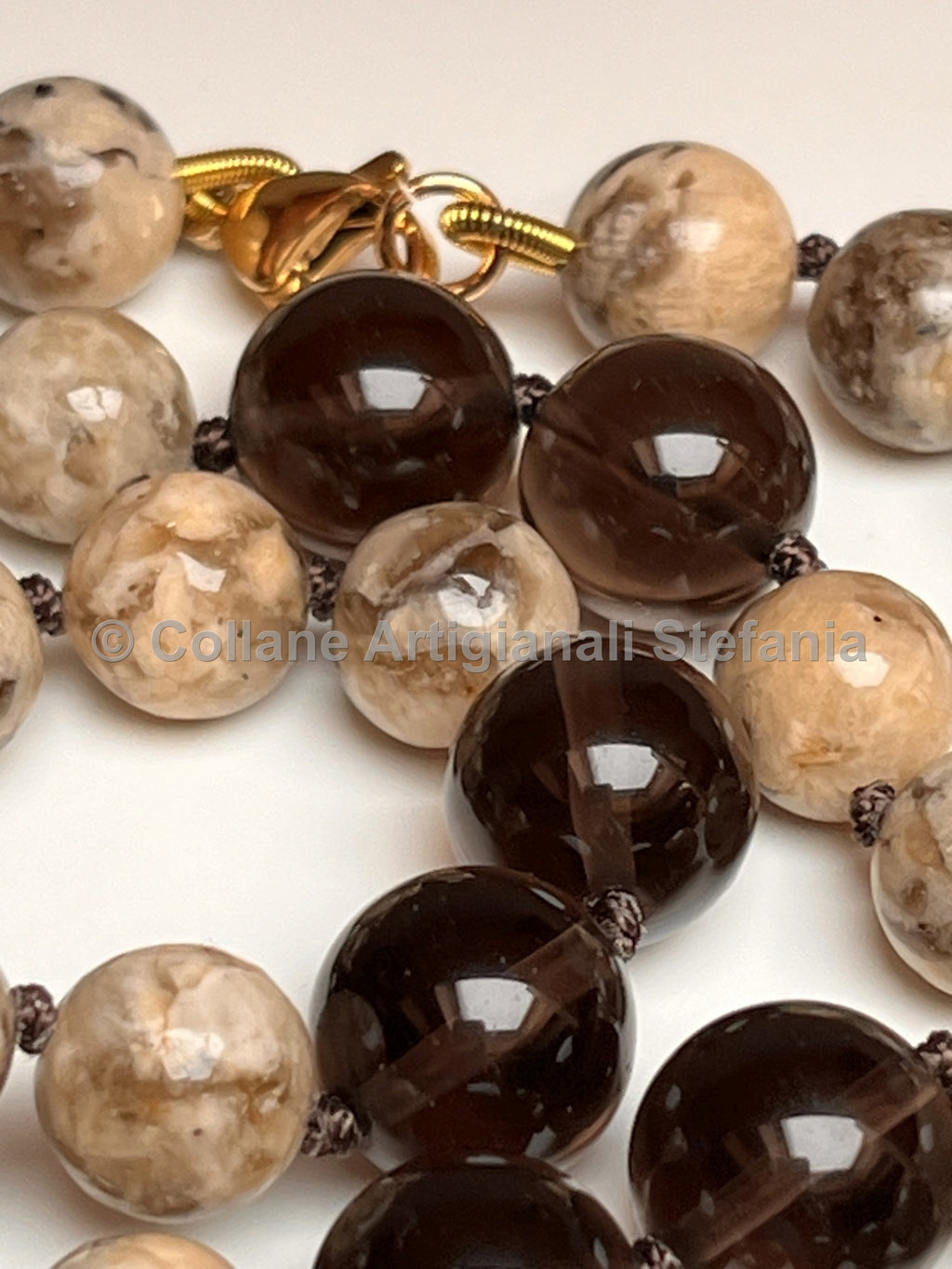 Collana con pietre dure di Zebradorite e Ossidiana