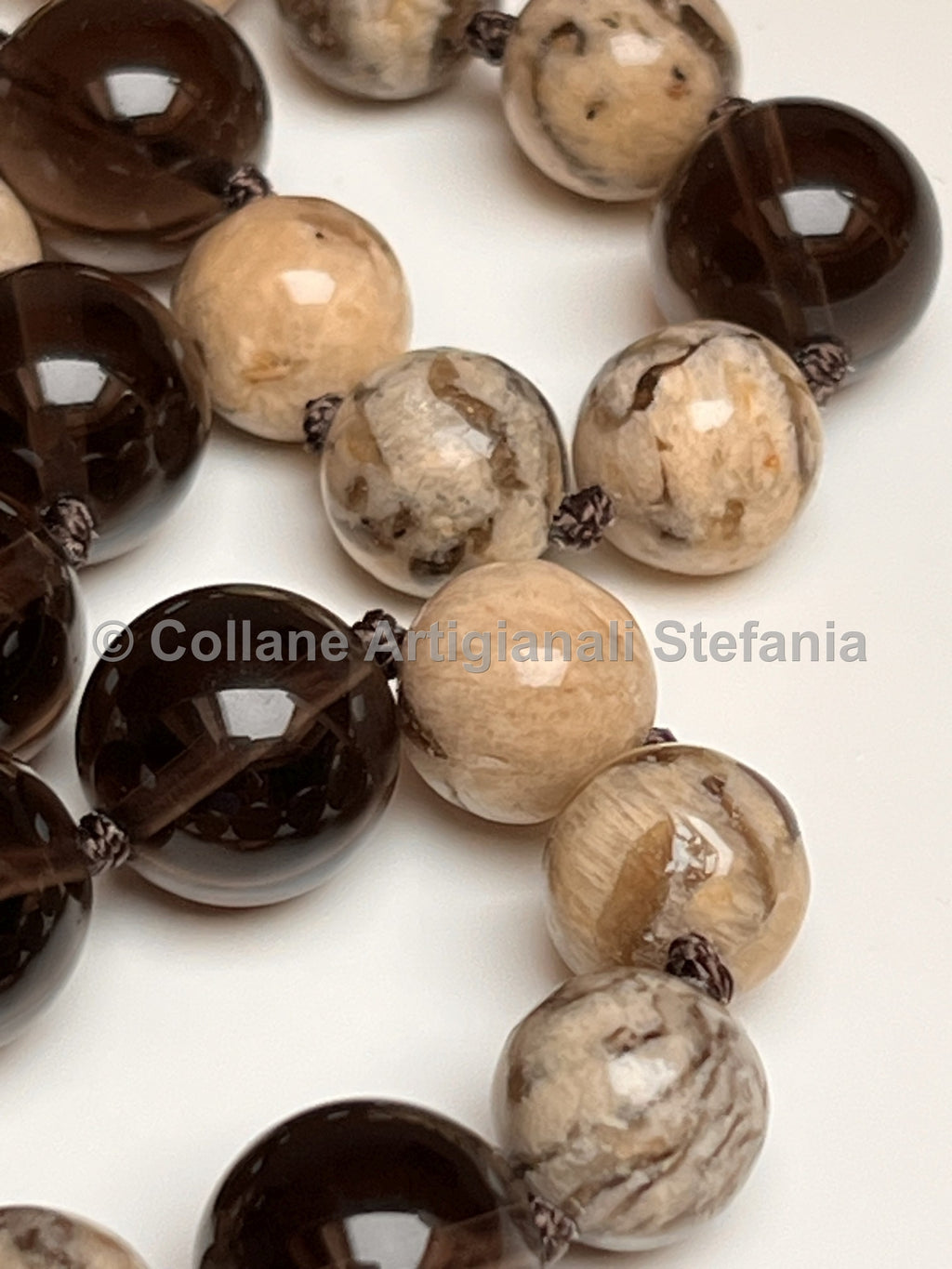 Collana con pietre dure di Zebradorite e Ossidiana
