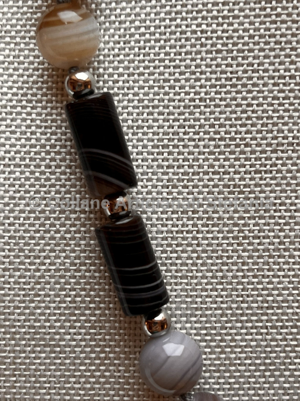 Collana con pietre dure di Agata Botswana di ottima qualità