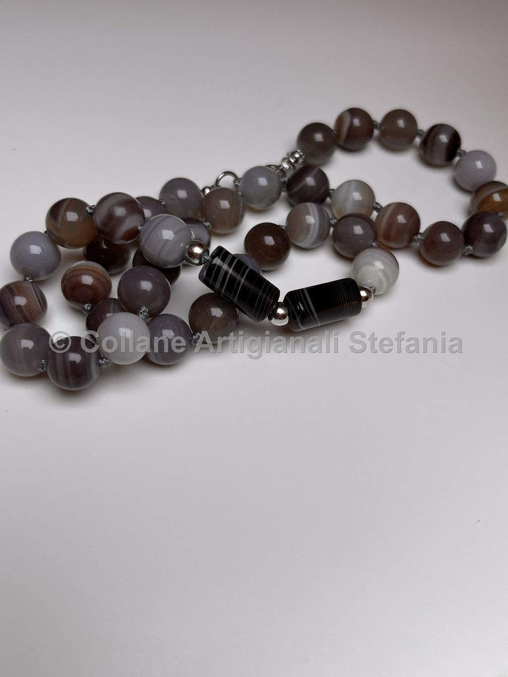 Collana con pietre dure di Agata Botswana di ottima qualità
