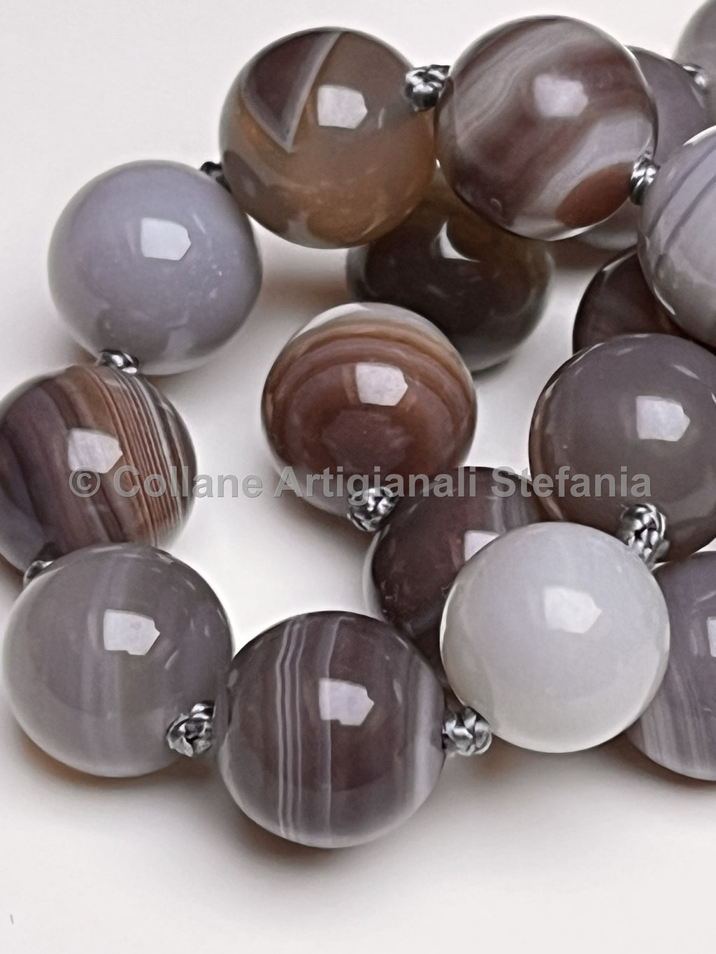 Collana con pietre dure di Agata Botswana di ottima qualità