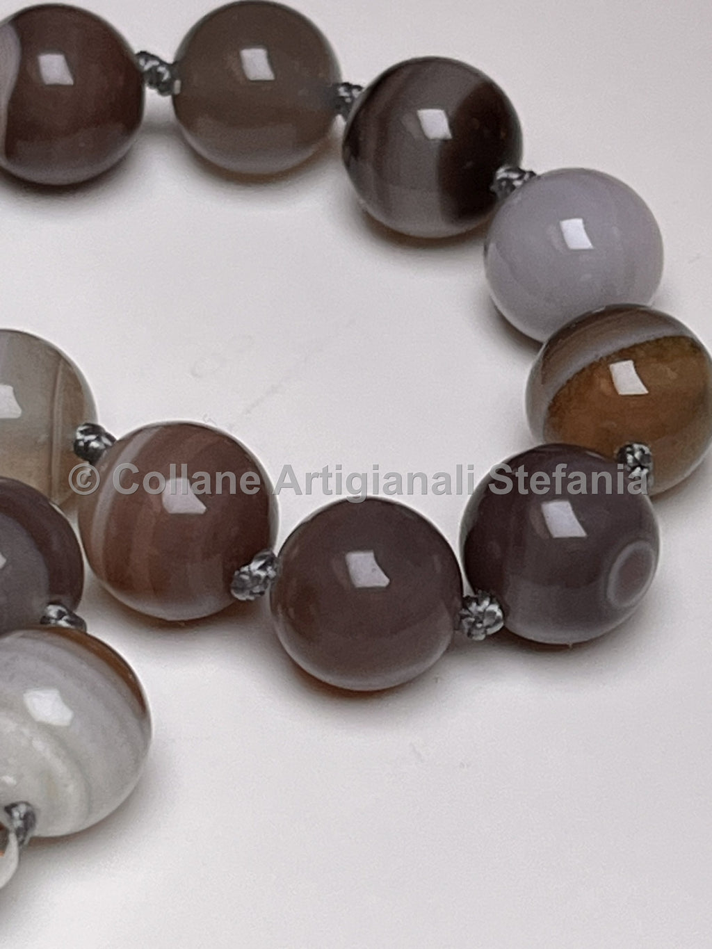 Collana con pietre dure di Agata Botswana di ottima qualità