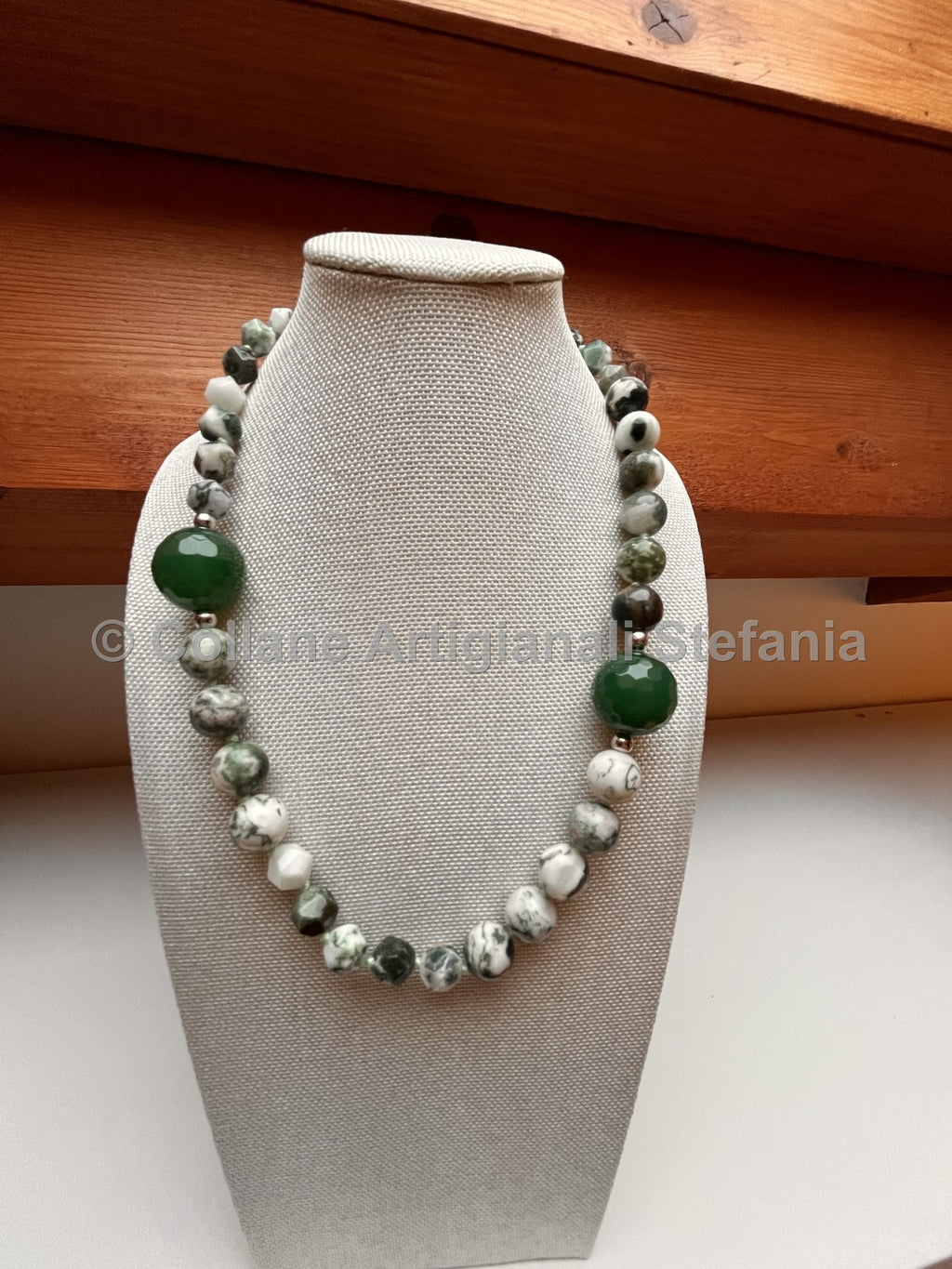 Collana con pietre dure di Agata dendritica