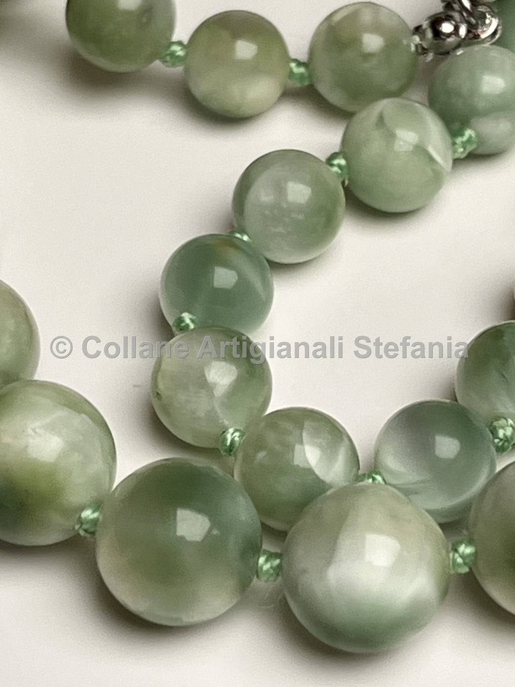 Collana con pietre dure di Larimar verde