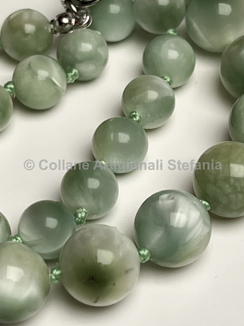 Collana con pietre dure di Larimar verde
