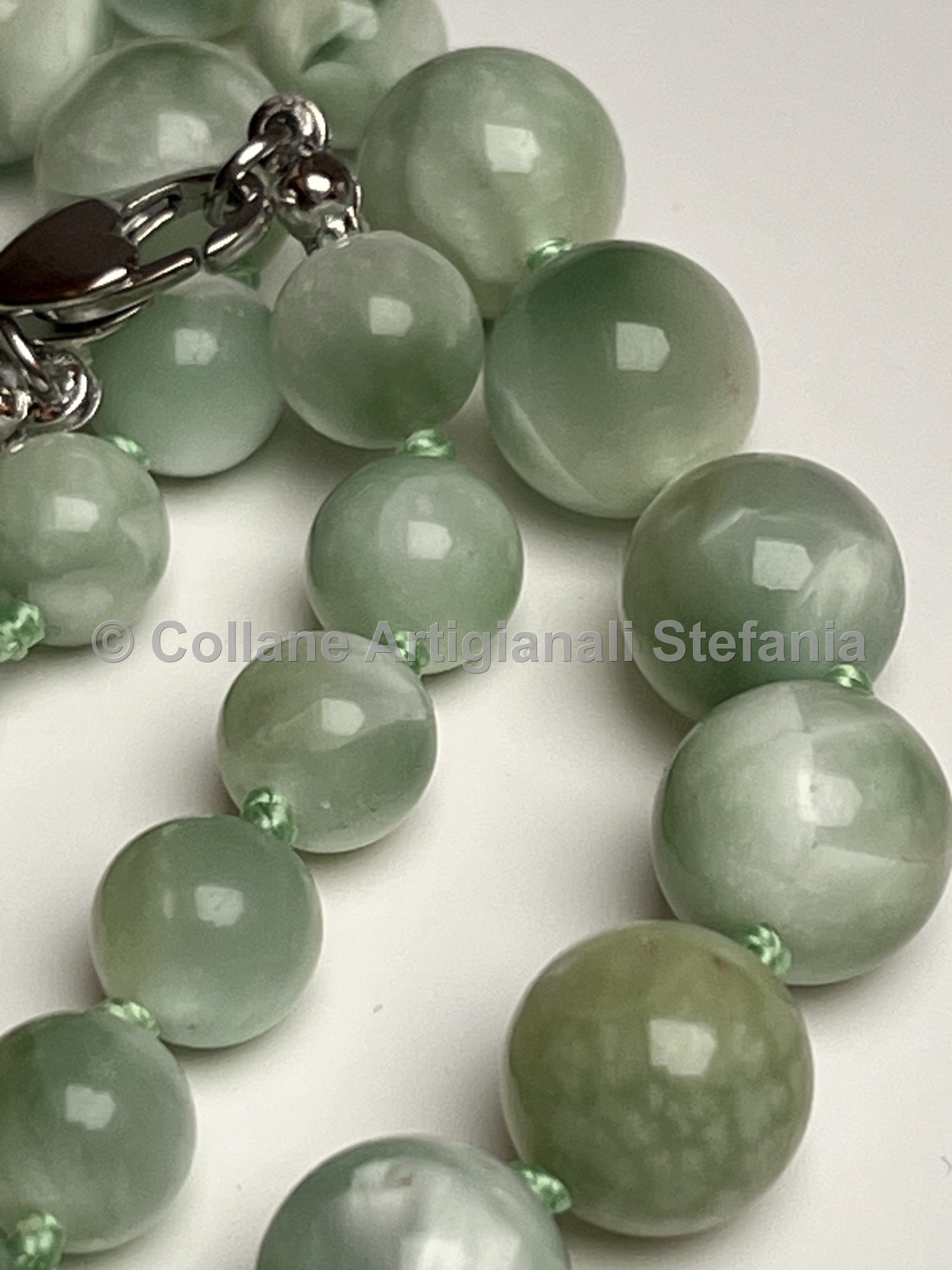 Collana con pietre dure di Larimar verde