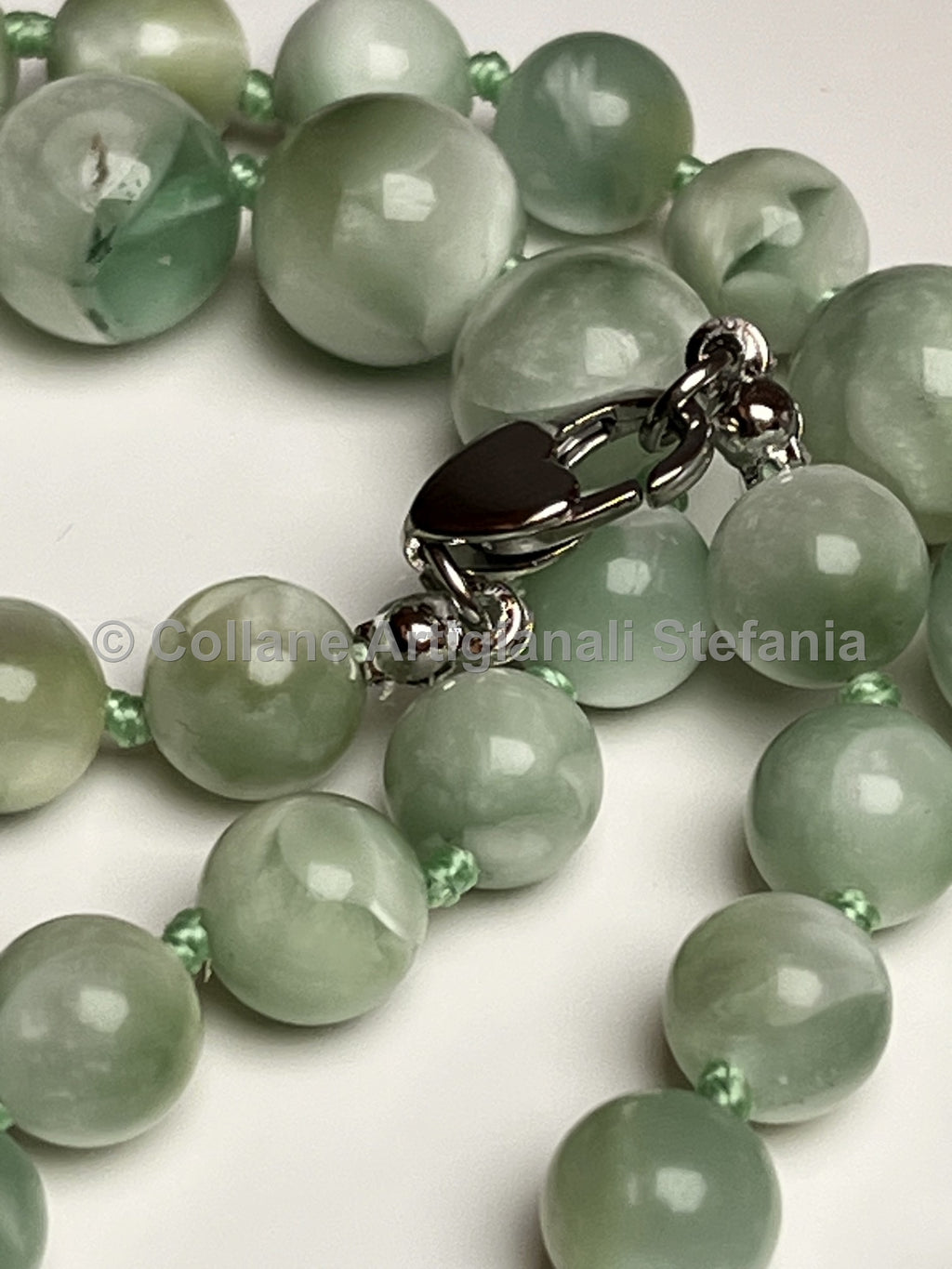 Collana con pietre dure di Larimar verde