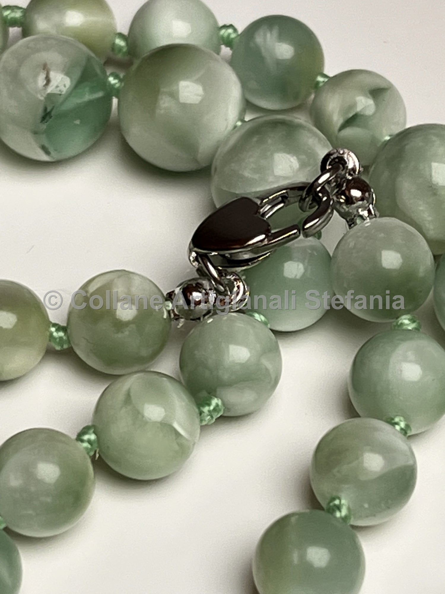 Collana con pietre dure di Larimar verde