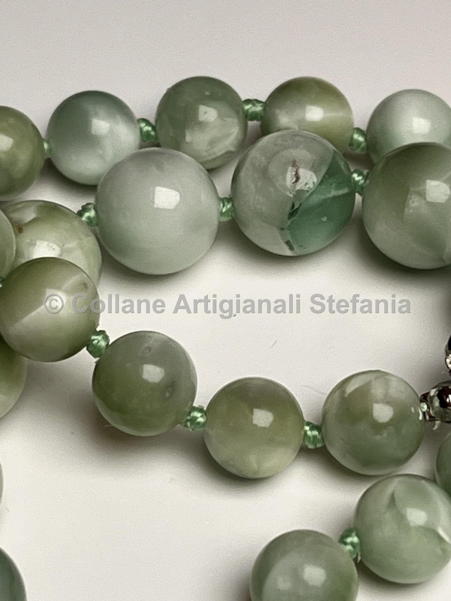 Collana con pietre dure di Larimar verde