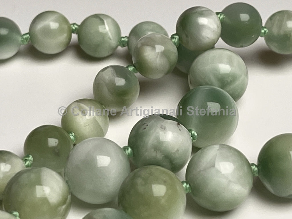 Collana con pietre dure di Larimar verde