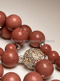 Collana con pietre dure di Rodonite