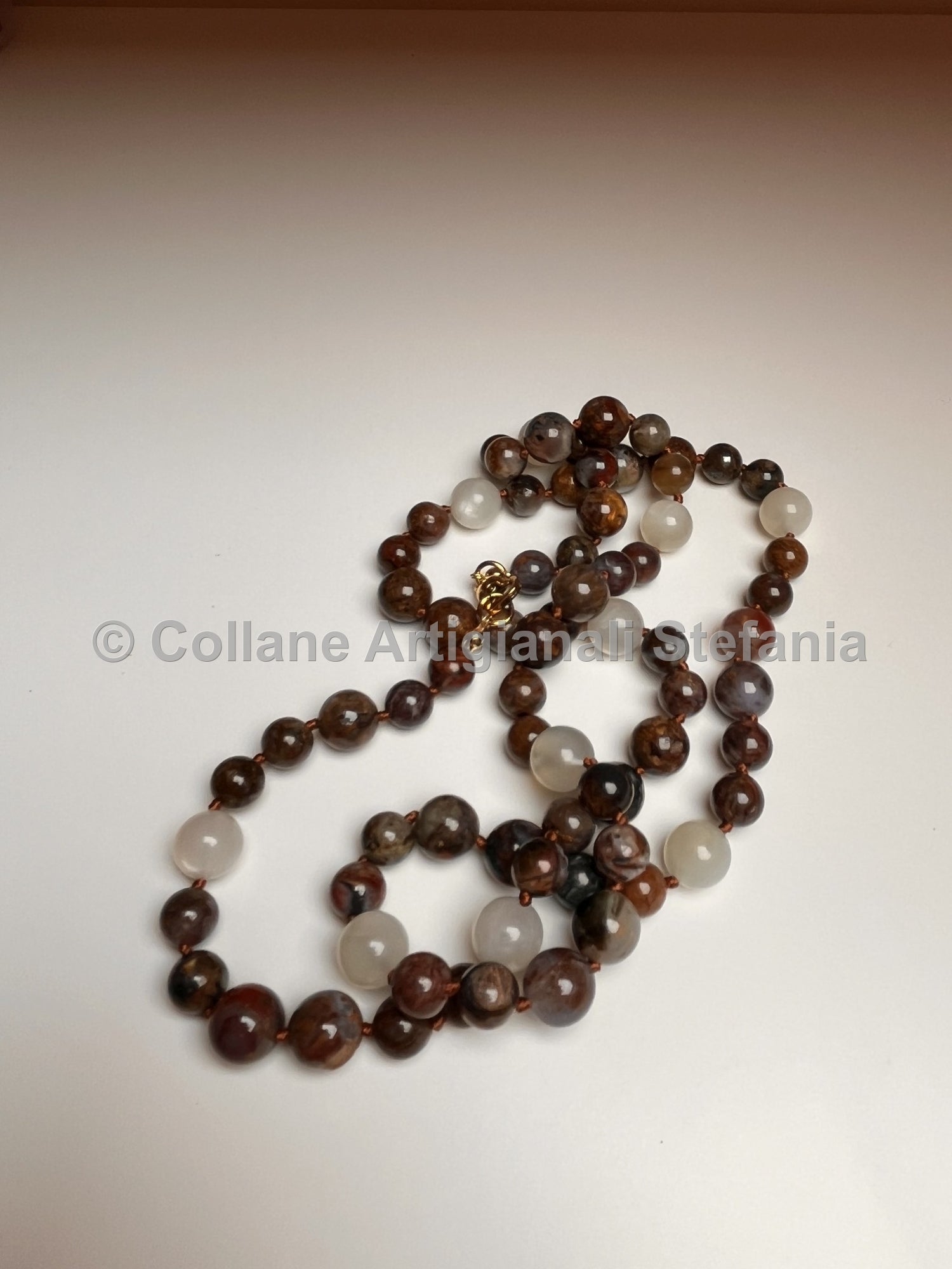 Collana con pietre dure di Pietersite e Pietra di Luna