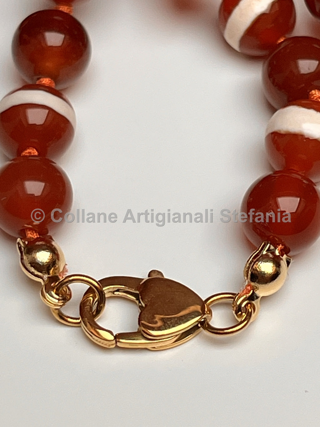 Collana con pietre dure di Agata rossa e Agata Tibetana