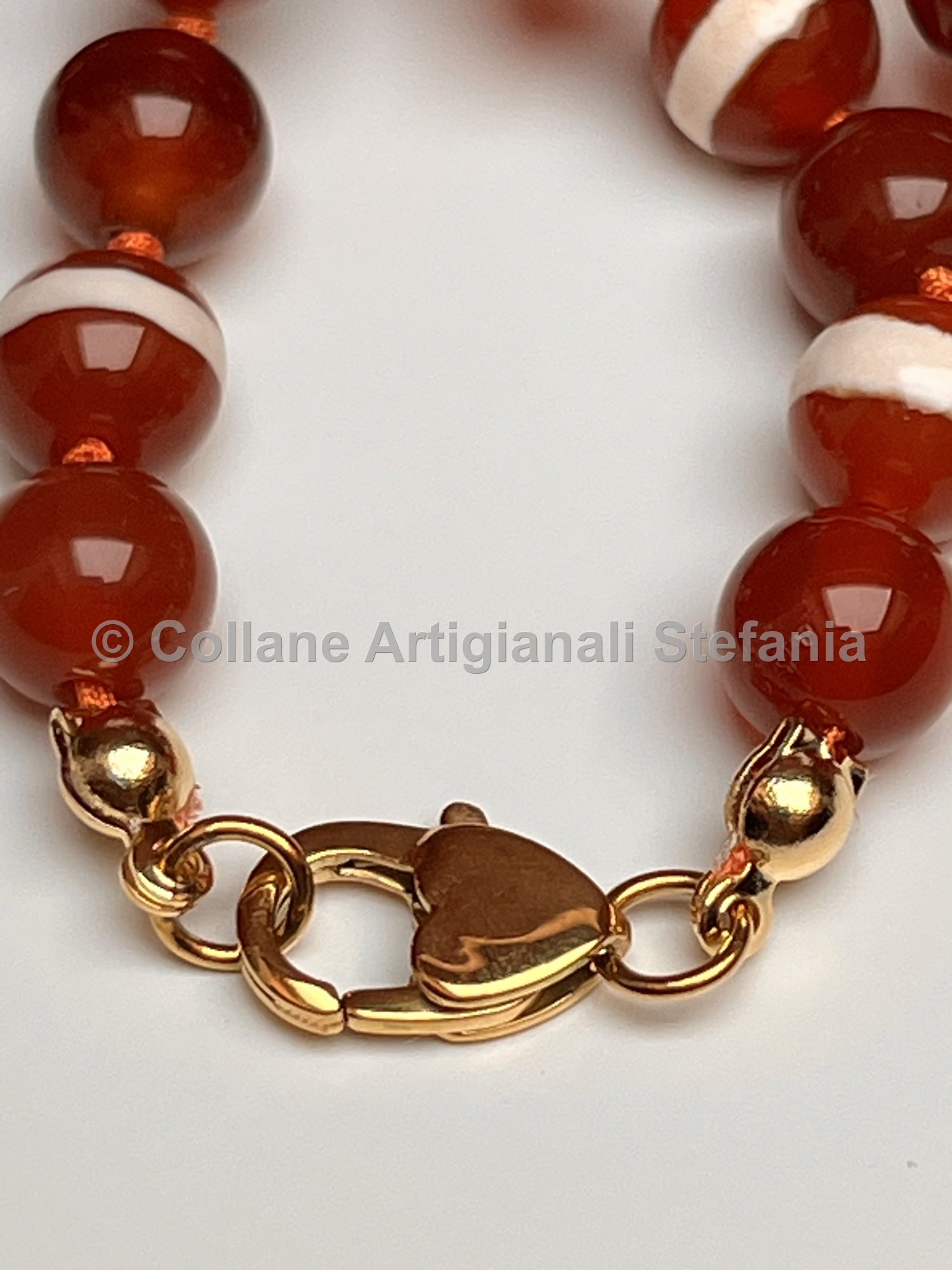 Collana con pietre dure di Agata rossa e Agata Tibetana