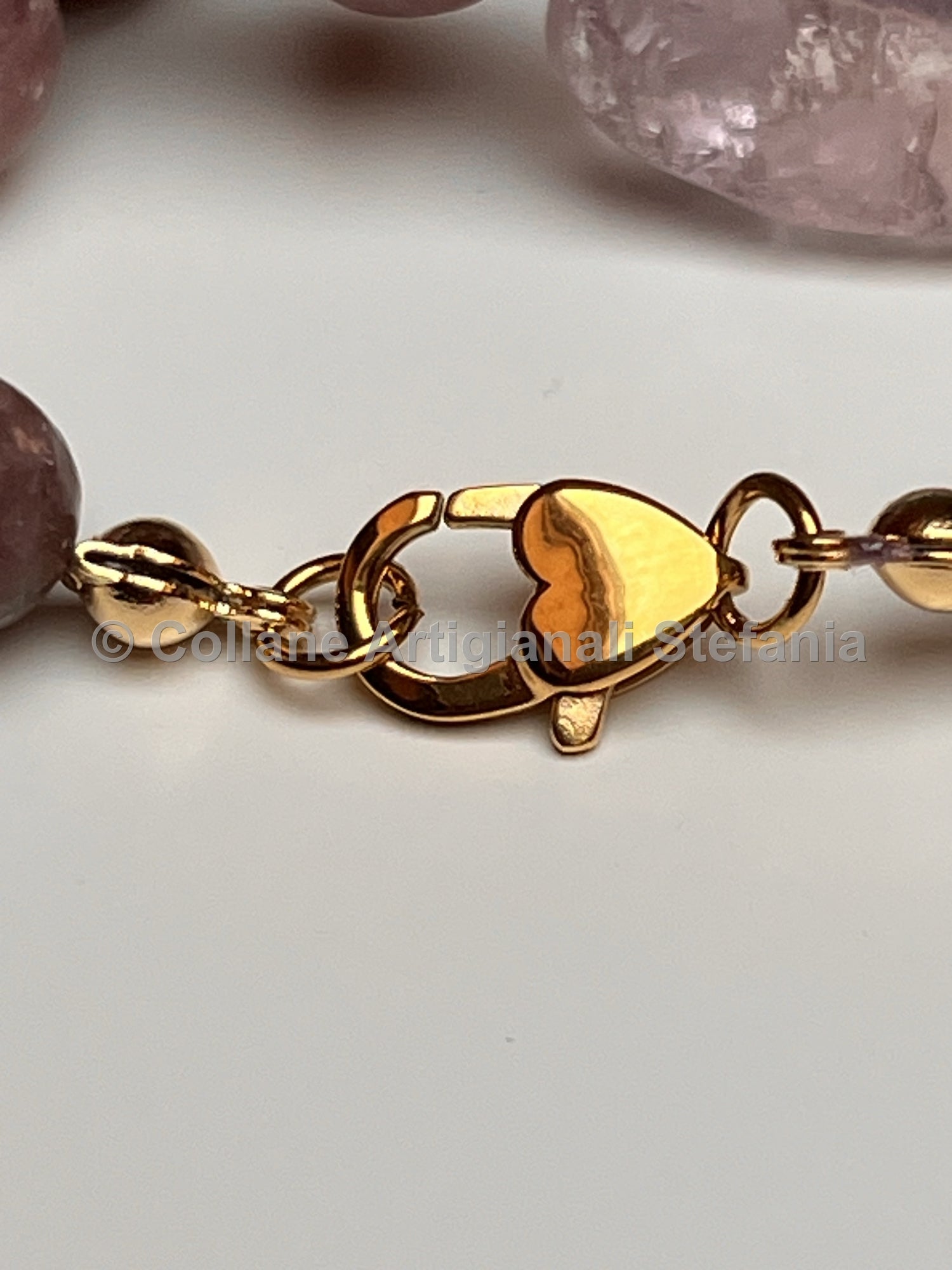 Collana con pietre dure di Lepidolite di alta qualità