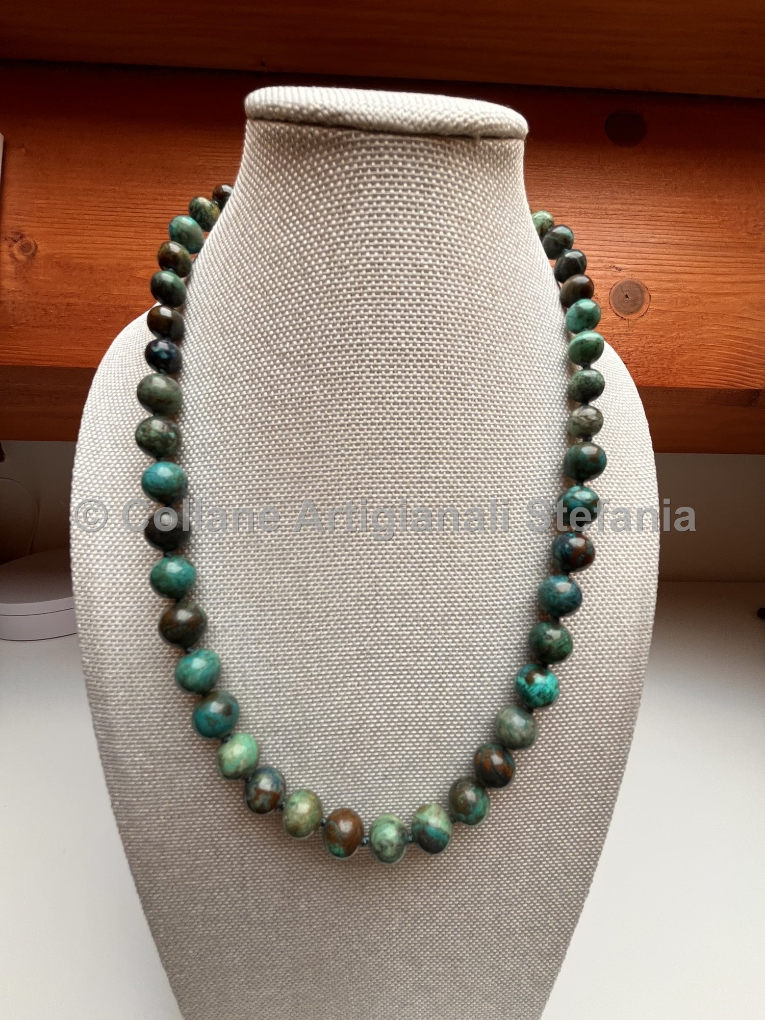 Collana con pietre dure di Crisocolla di alta qualità