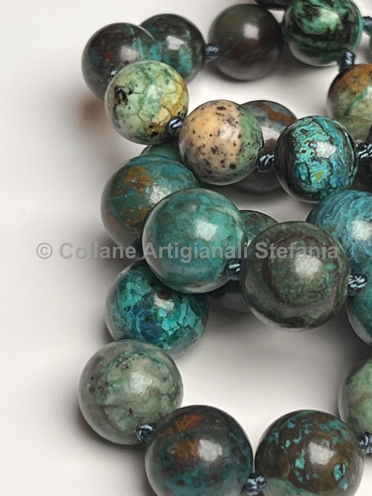 Collana con pietre dure di Crisocolla di alta qualità