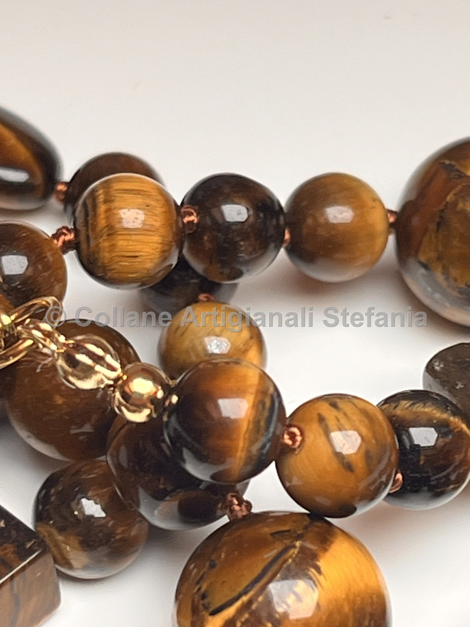 Collana con pietre dure di alta qualità di Occhio di Tigre.