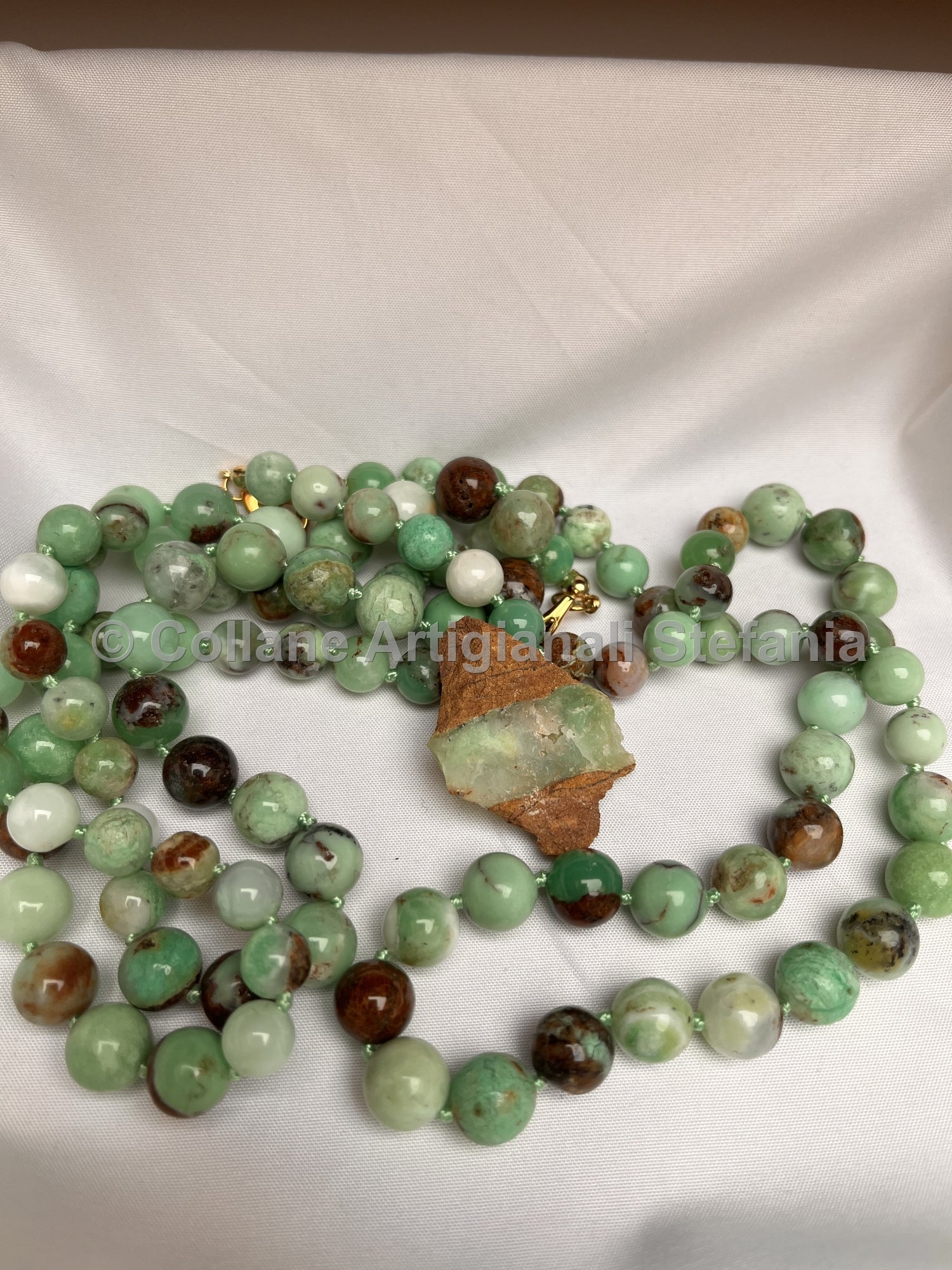 Collana con pietre dure di Crisoprasio di alta qualità