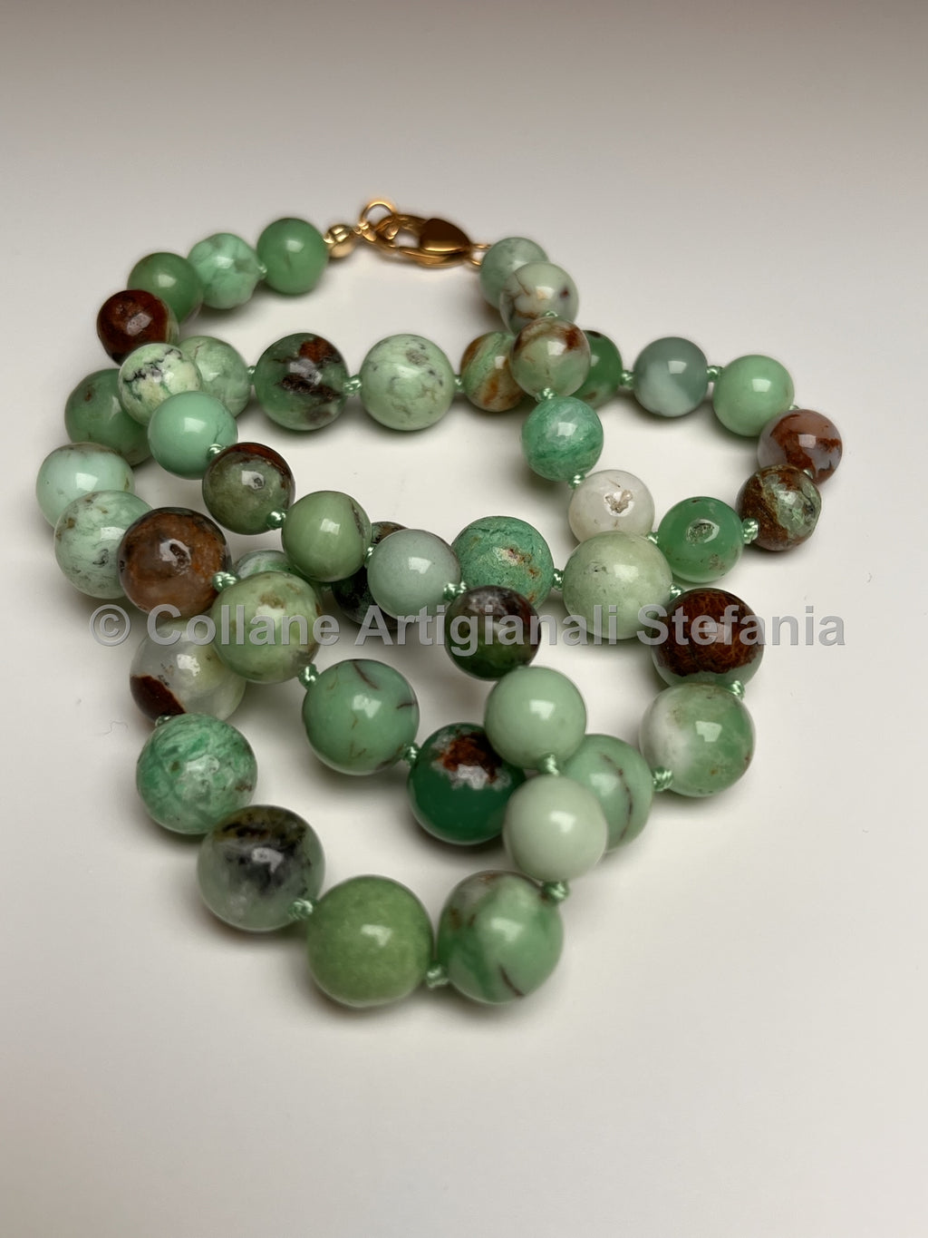 Collana con pietre dure di Crisoprasio di alta qualità