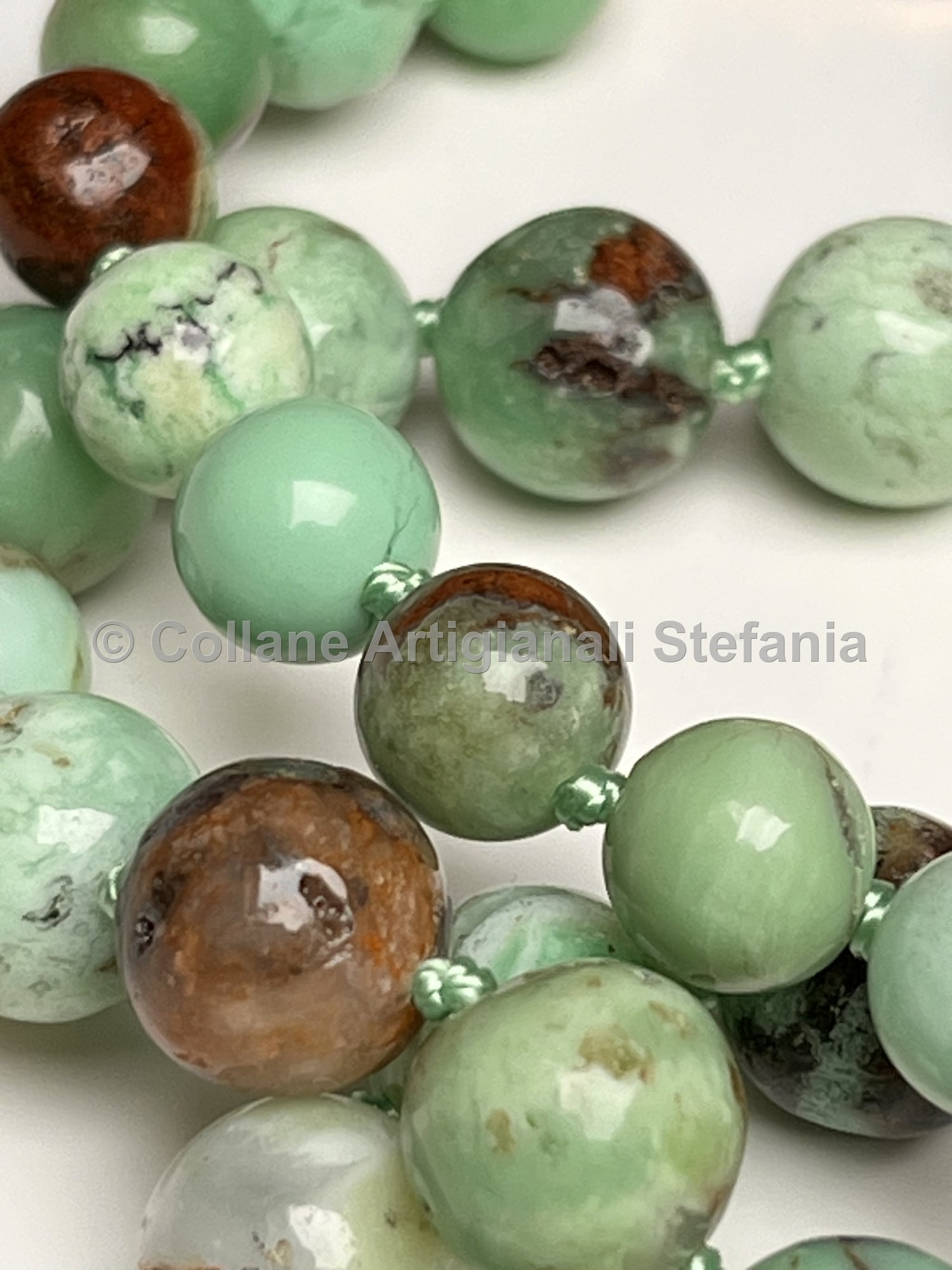 Collana con pietre dure di Crisoprasio di alta qualità