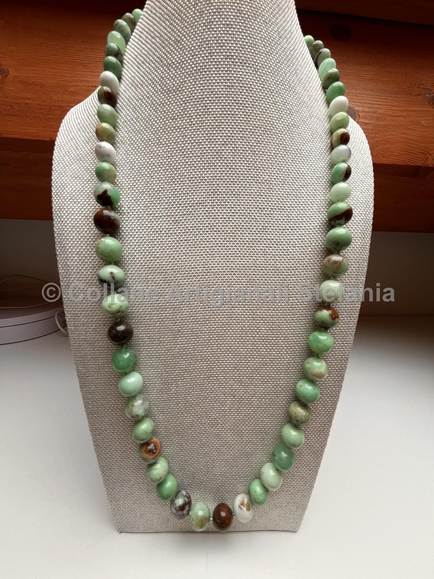 Collana con pietre dure di Crisoprasio di alta qualità
