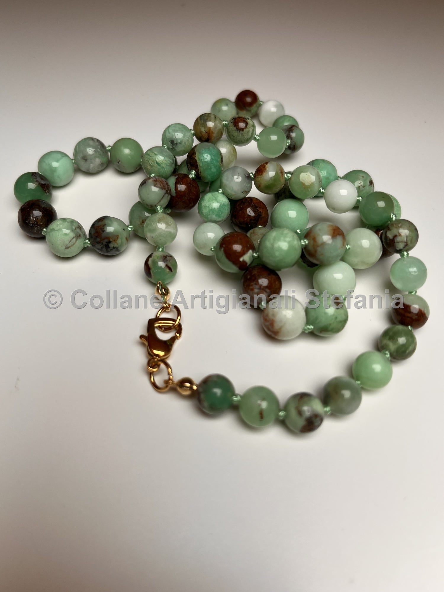 Collana con pietre dure di Crisoprasio di alta qualità