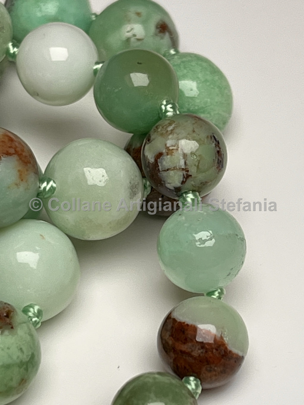 Collana con pietre dure di Crisoprasio di alta qualità