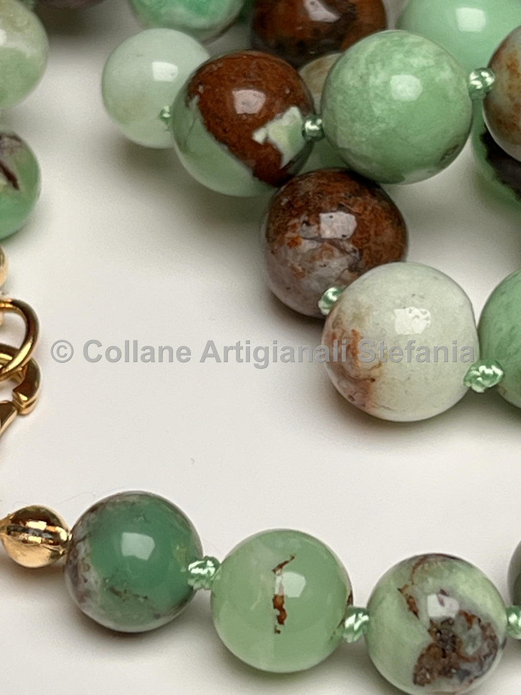 Collana con pietre dure di Crisoprasio di alta qualità