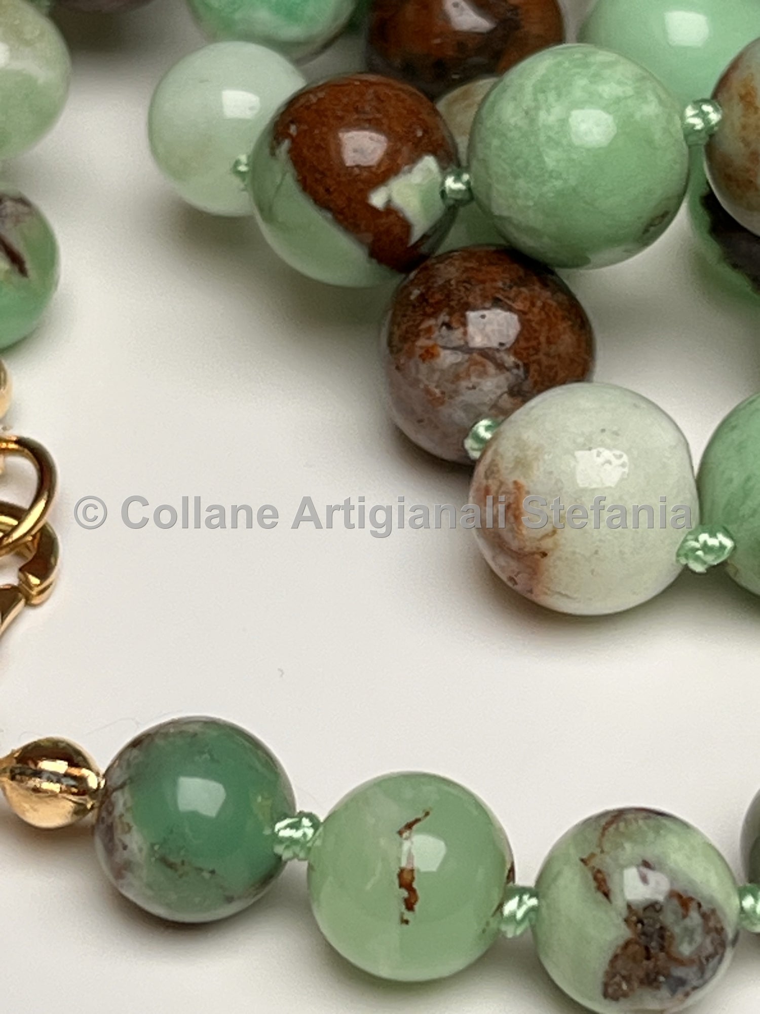 Collana con pietre dure di Crisoprasio di alta qualità