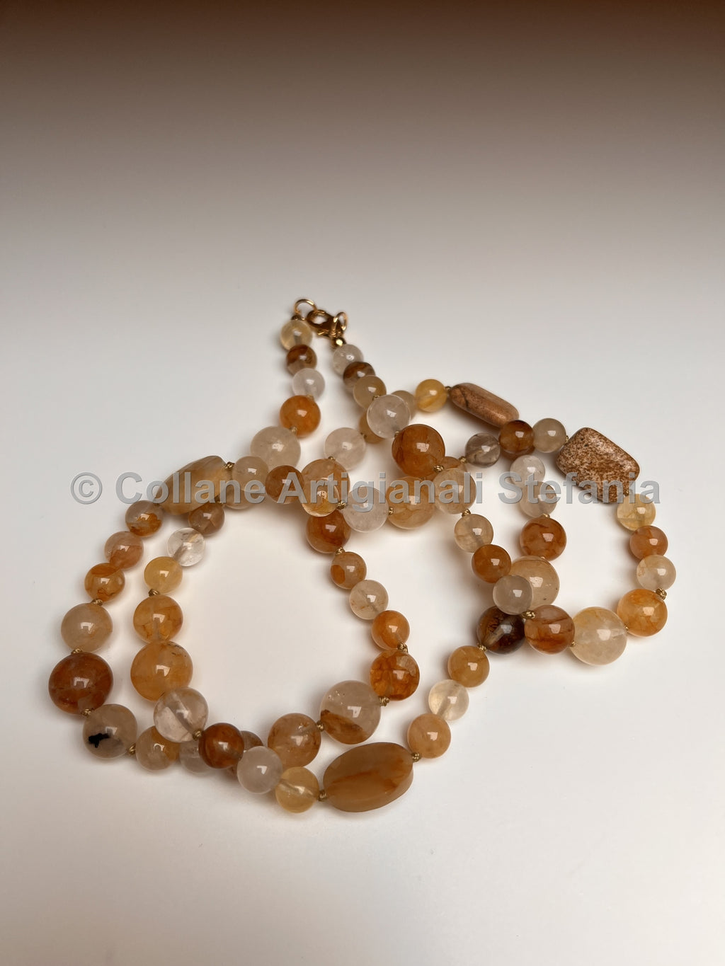 Collana con pietre dure di Quarzo Tangerine di alta qualità