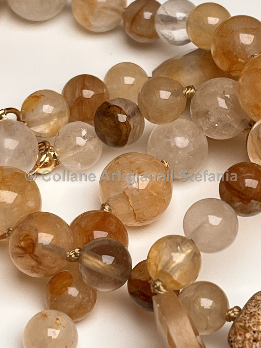 Collana con pietre dure di Quarzo Tangerine di alta qualità