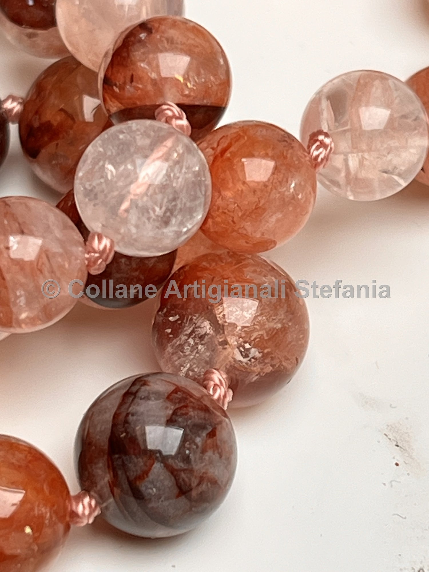 Collana con pietre dure di alta qualità di Quarzo Tangerine