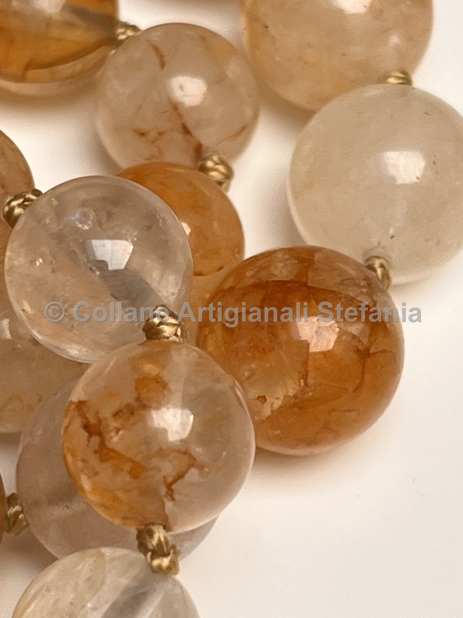 Collana con pietre dure di Quarzo Tangerine di alta qualità