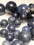 Collana con pietre dure di Diaspro blu di alta qualità