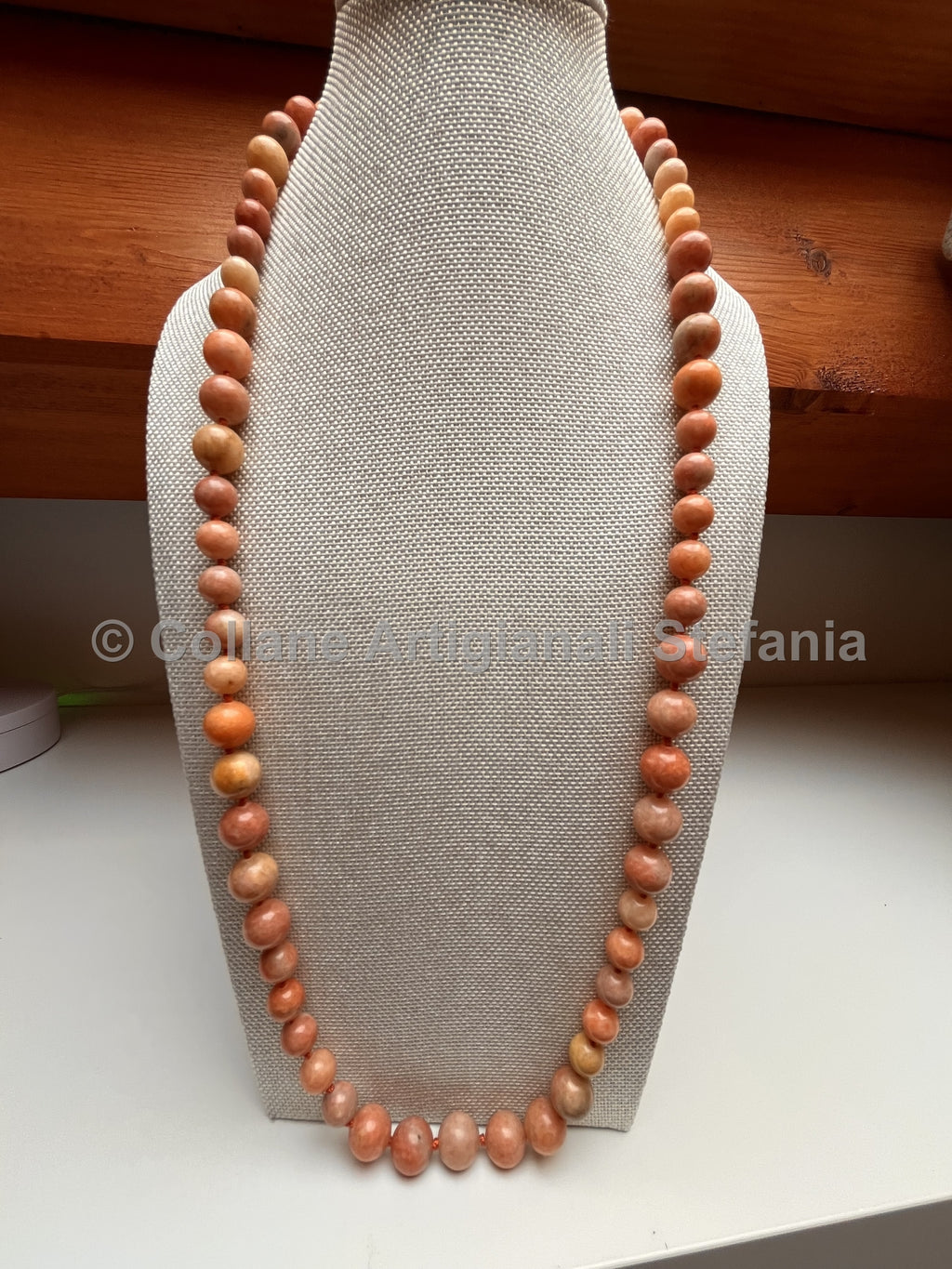 Collana con pietre dure di Calcite arancio