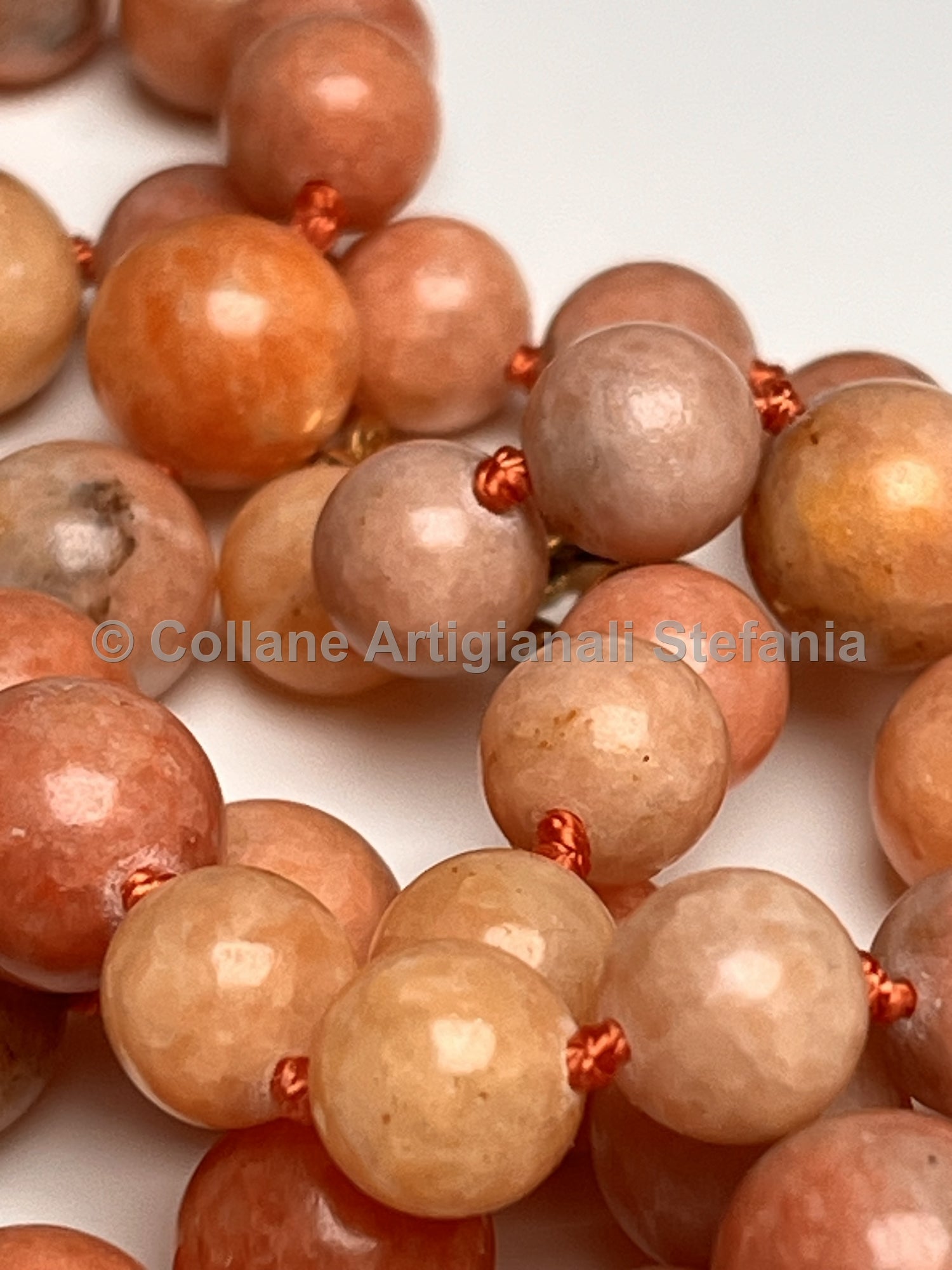 Collana con pietre dure di Calcite arancio