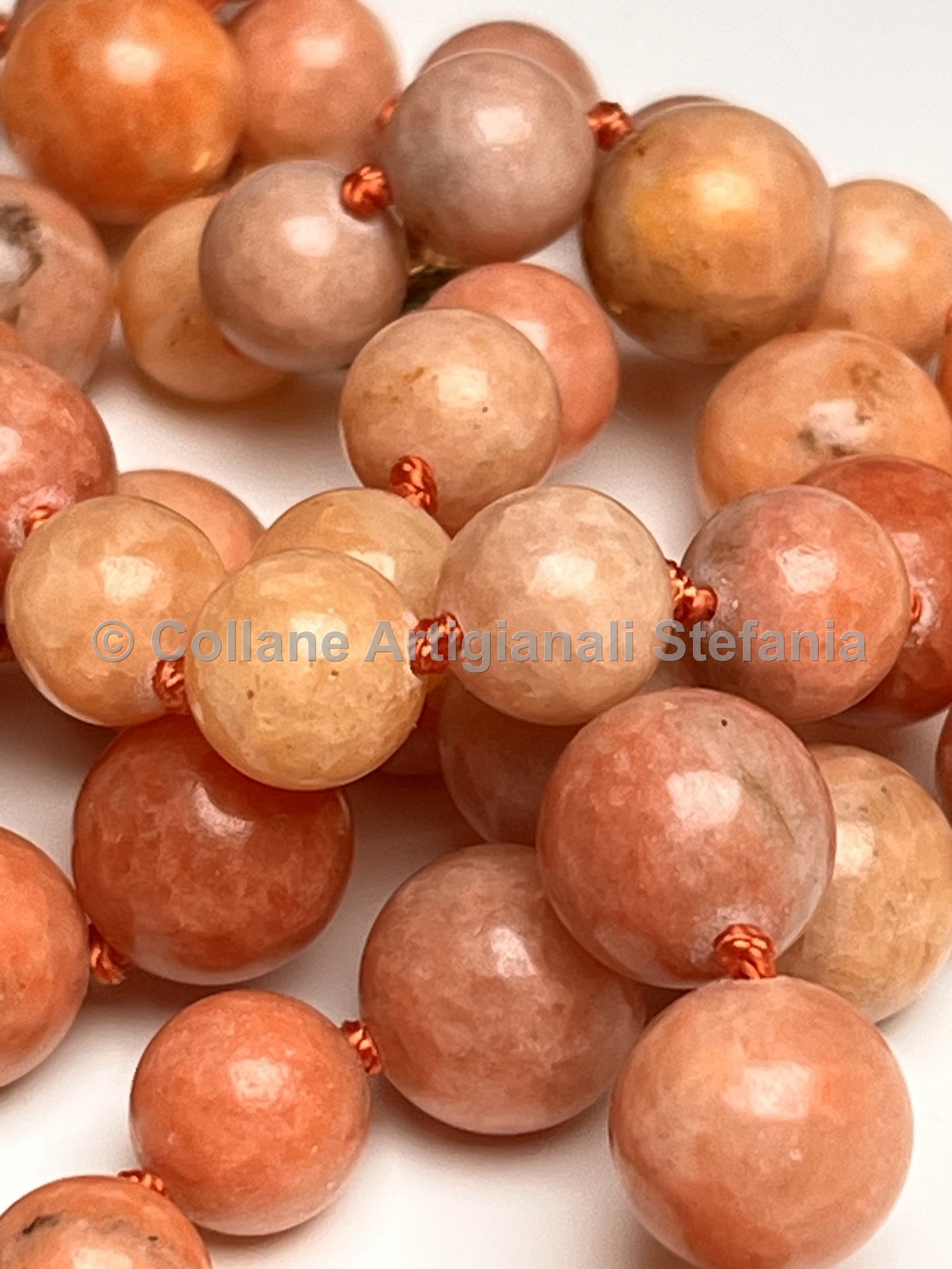 Collana con pietre dure di Calcite arancio
