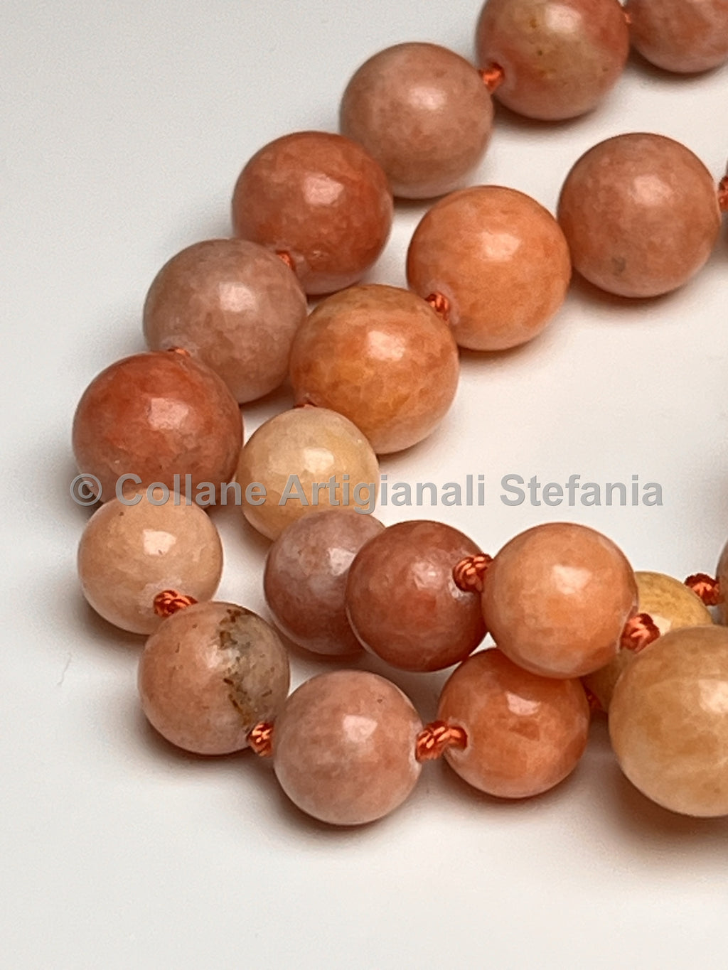 Collana con pietre dure di Calcite arancio