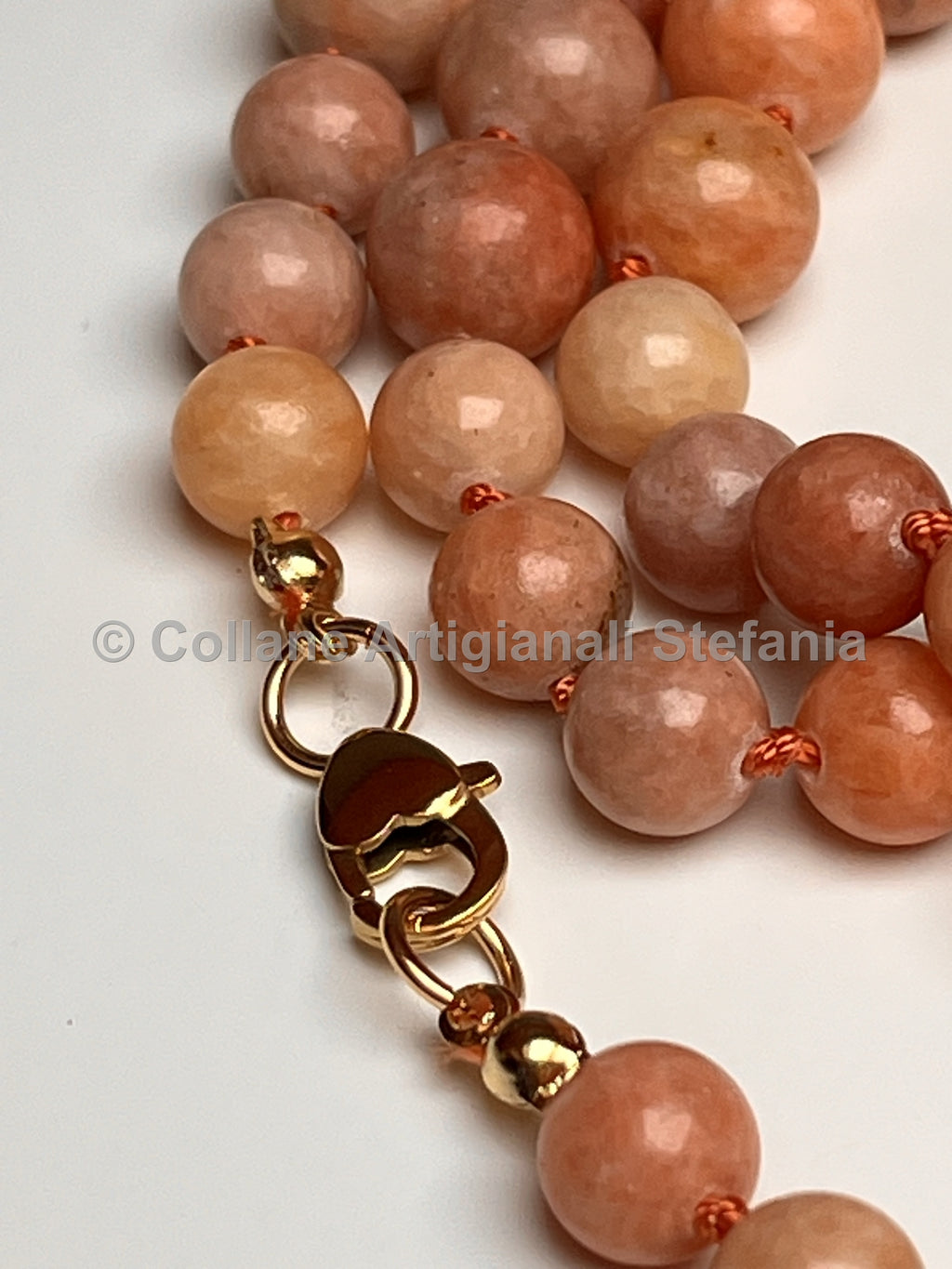 Collana con pietre dure di Calcite arancio