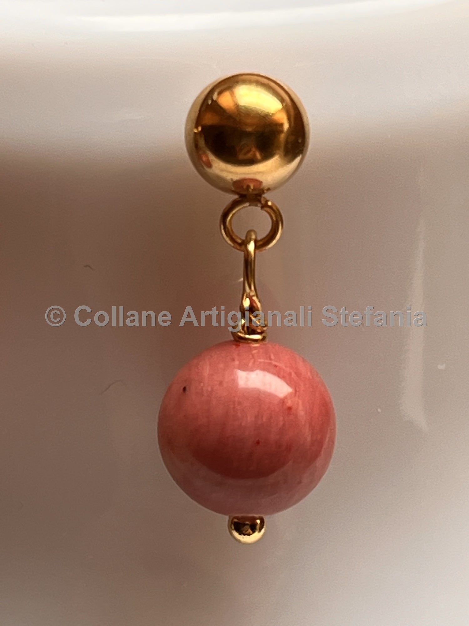Collana e orecchini con pietre dure di Rodonite di qualità.