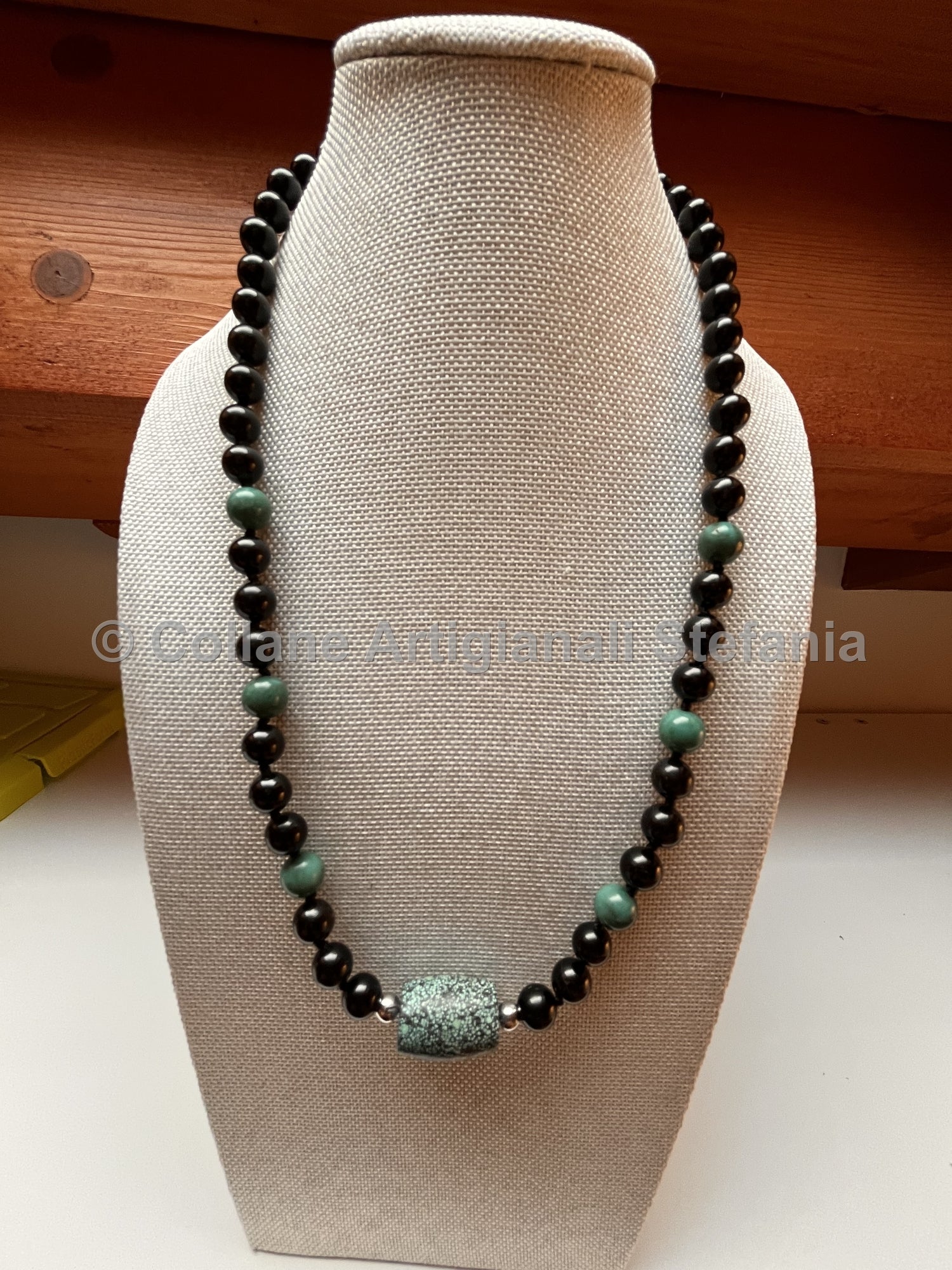 Collana con pietre dure di Tormalina e Turchese naturale