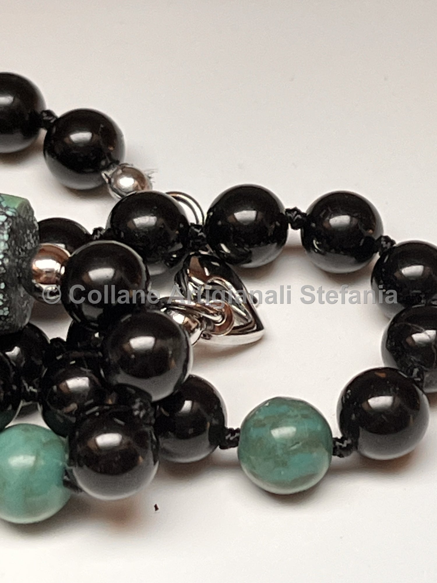 Collana con pietre dure di Tormalina e Turchese naturale