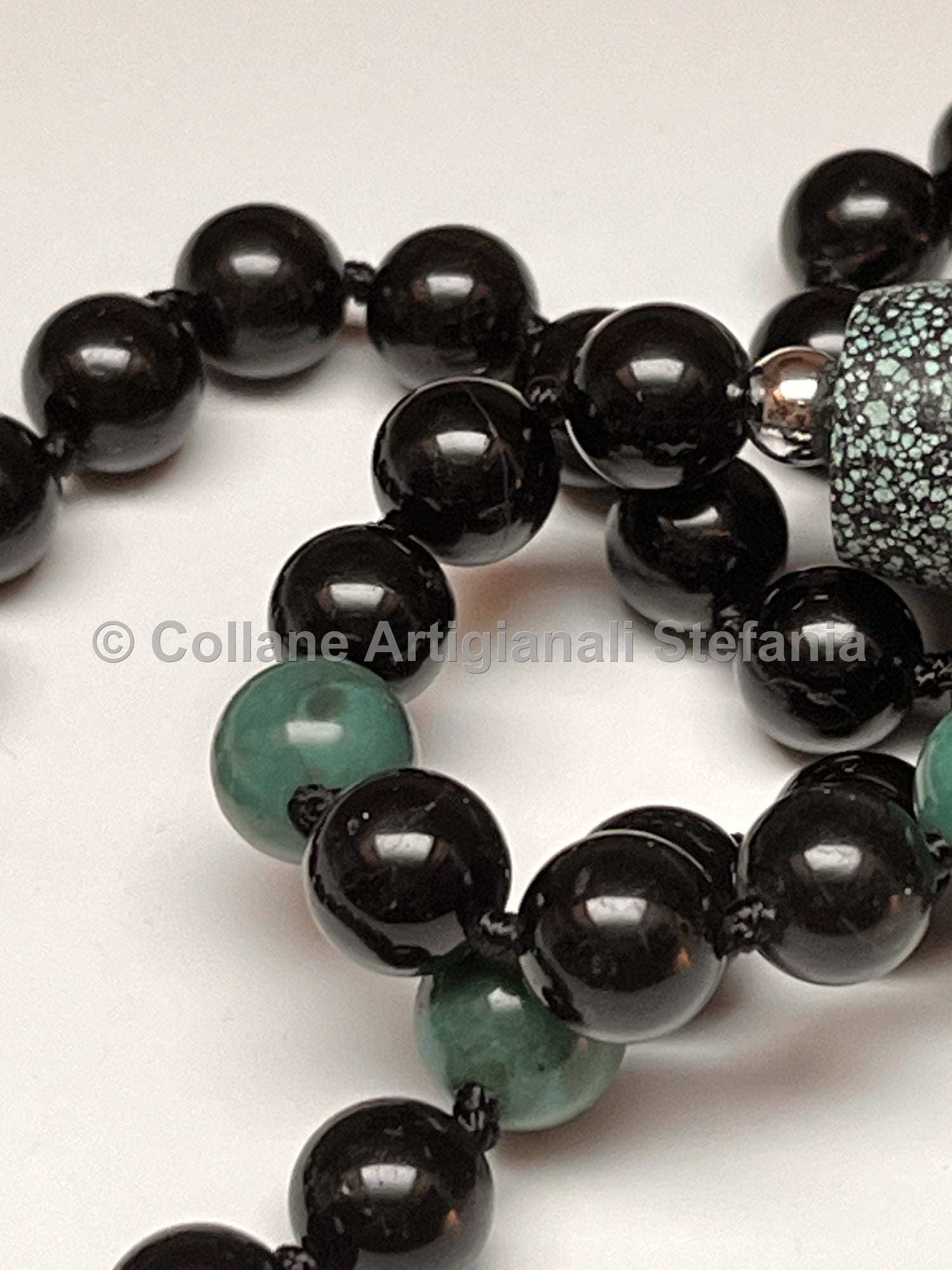 Collana con pietre dure di Tormalina e Turchese naturale